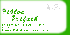 miklos prifach business card